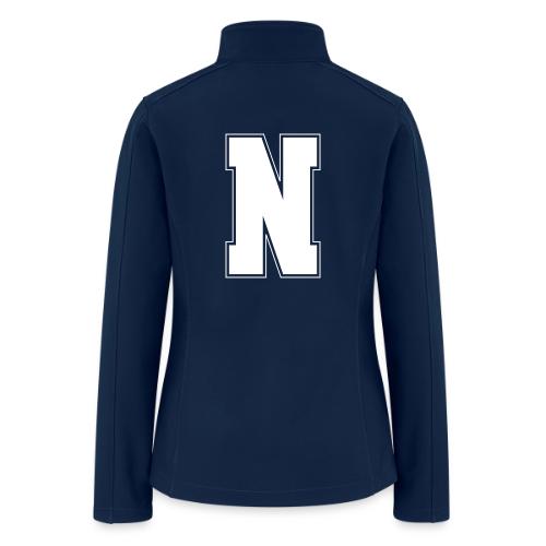 White Letter N – Varsity Alphabet Monogram - Women’s Soft Shell Jacket