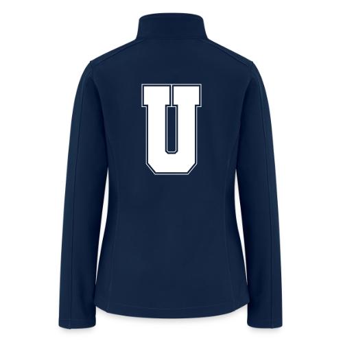 White Letter U – Varsity Alphabet Monogram - Women’s Soft Shell Jacket