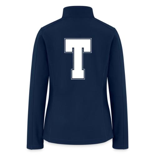 White Letter T – Varsity Alphabet Monogram - Women’s Soft Shell Jacket