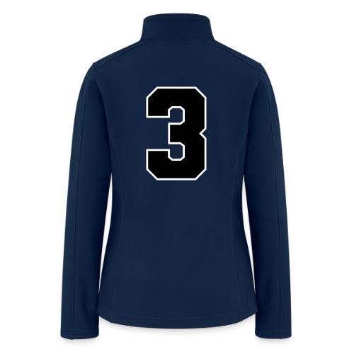 Varsity Number 3 Athletic Font - Women’s Soft Shell Jacket