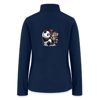 Panda and tom fighting - Women’s Soft Shell Jacket - navy - Back