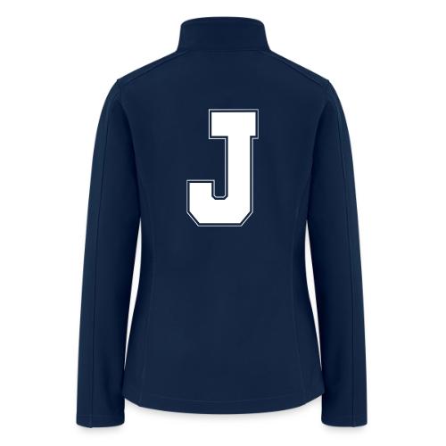 White Letter J – Varsity Alphabet Monogram - Women’s Soft Shell Jacket