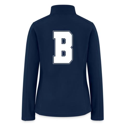 White Letter B – Varsity Alphabet Monogram - Women’s Soft Shell Jacket