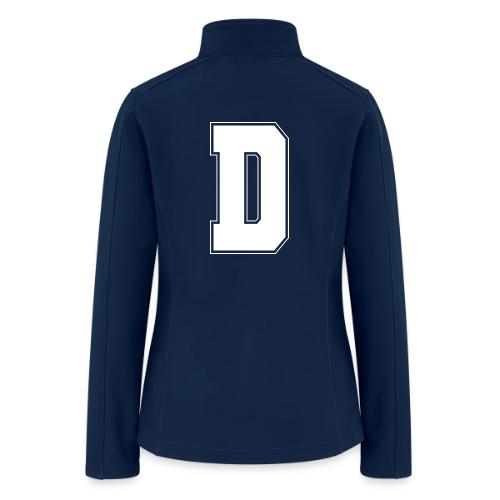 White Letter D – Varsity Alphabet Monogram - Women’s Soft Shell Jacket