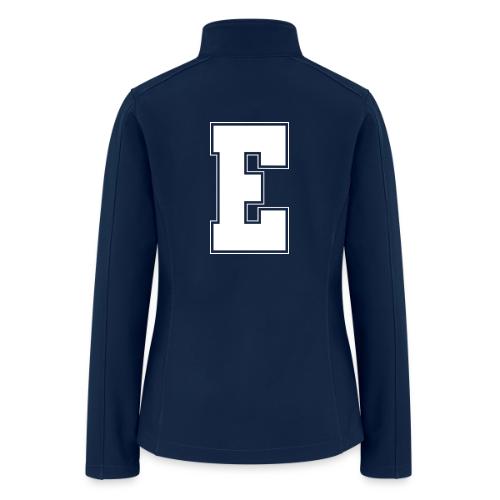 White Letter E – Varsity Alphabet Monogram - Women’s Soft Shell Jacket