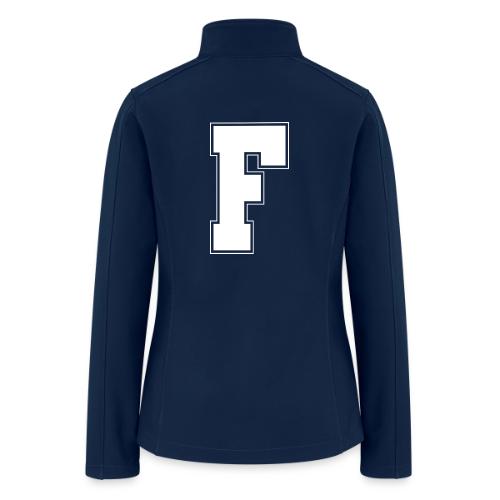 White Letter F – Varsity Alphabet Monogram - Women’s Soft Shell Jacket