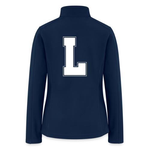White Letter L – Varsity Alphabet Monogram - Women’s Soft Shell Jacket