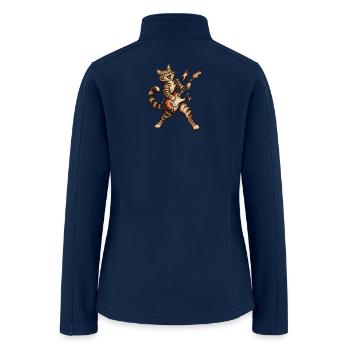 Guitar Cat - Women’s Soft Shell Jacket - navy - Back