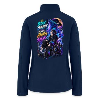 Aura Speak Neon Wolf - Women’s Soft Shell Jacket - navy - Back