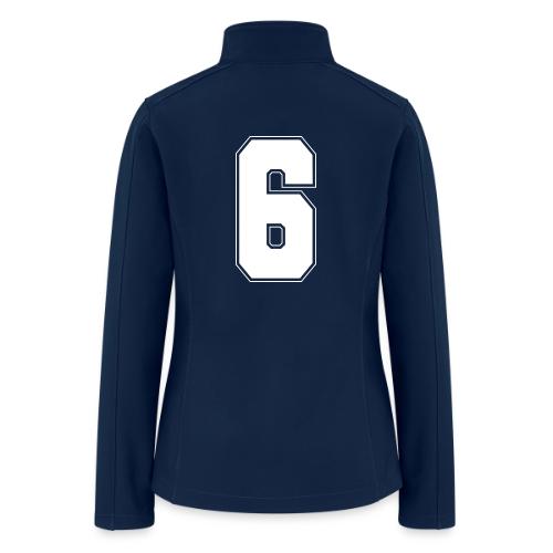 White Number 6 – Varsity Font - Women’s Soft Shell Jacket