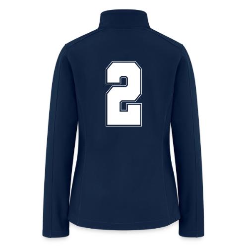 White Number 2 – Varsity Font - Women’s Soft Shell Jacket