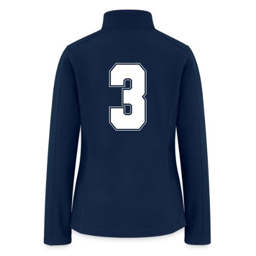 White Number 3 – Varsity Font - Women’s Soft Shell Jacket