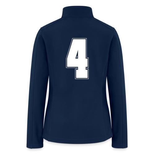 White Number 4 – Varsity Font - Women’s Soft Shell Jacket