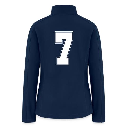 White Number 7 – Varsity Font - Women’s Soft Shell Jacket