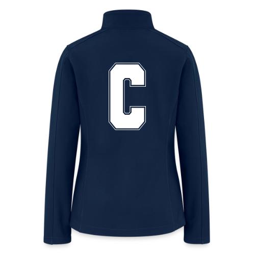 White Letter C – Varsity Alphabet Monogram - Women’s Soft Shell Jacket