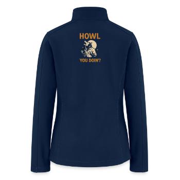 Howl You Doin Wolf - Women’s Soft Shell Jacket - navy - Back