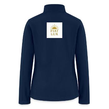 Fiat Lux Gold Sunburst Logo - Women’s Soft Shell Jacket - navy - Back