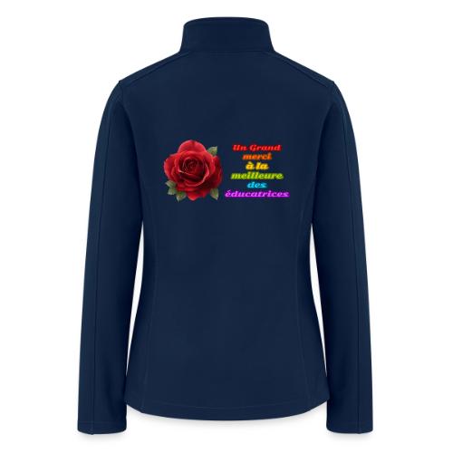 Thank You Educator: Pink and Rainbow Message - Women’s Soft Shell Jacket