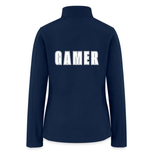 Gamer Collegiate White Text Design - Women’s Soft Shell Jacket