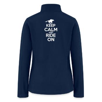 Horse fur rider hooves riding pony farm wit humor - Women’s Soft Shell Jacket - navy - Back