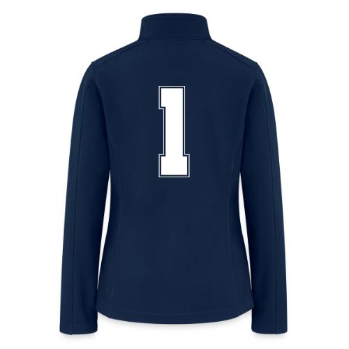 White Number 1 – Varsity Font - Women’s Soft Shell Jacket