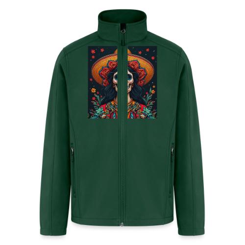 Charra Skull Art | Traditional Mexican Design - Men’s Soft Shell Jacket