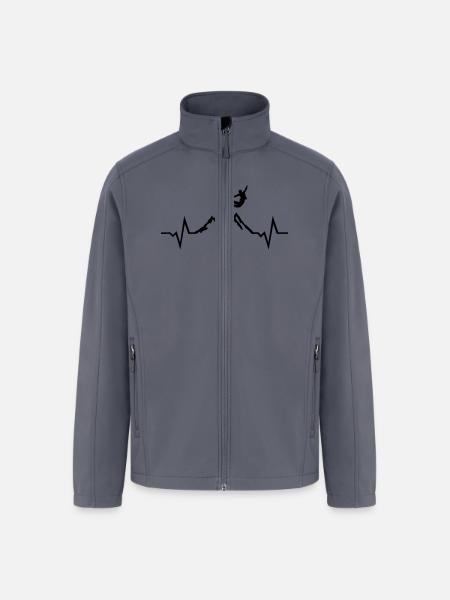 Snowboarding - Snowboarder, Mountain & ECG - Men’s Soft Shell Jacket - gray