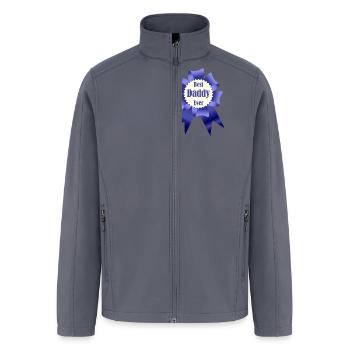 Winner's blue award ribbon for Best Daddy Ever - Men’s Soft Shell Jacket - gray - Front