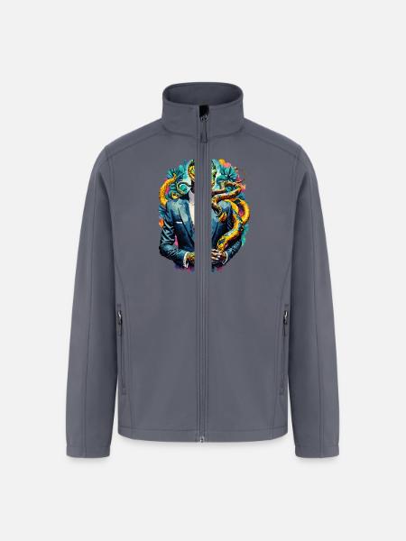 Snake in suit - Men’s Soft Shell Jacket - gray