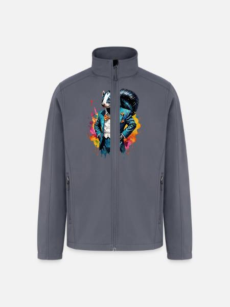 Skunk in suit - Men’s Soft Shell Jacket - gray