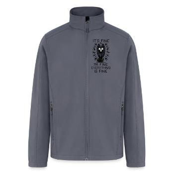 Black Dog It's Fine I'm Fine Everything Is Fine - Men’s Soft Shell Jacket - gray - Front