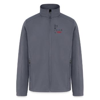 I LOVE YOU - Men’s Soft Shell Jacket - gray - Front