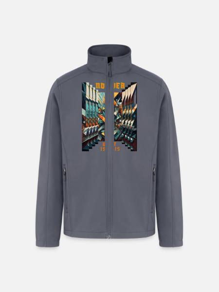 Abstract mirrored figure - Men’s Soft Shell Jacket - gray