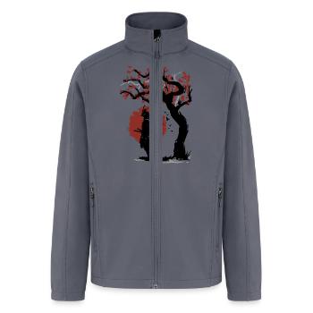 Crimson Moon Samurai - Men’s Soft Shell Jacket - gray - Front