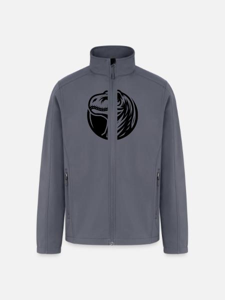 Grinning Raptor Logo Style - Men’s Soft Shell Jacket - gray