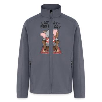 Elephant Lazy Day Perfect Day Comfy Chair - Men’s Soft Shell Jacket - gray - Front