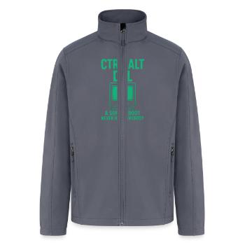 Retro Computer Monitor – Ctrl+Alt+Del My Life - Men’s Soft Shell Jacket - gray - Front