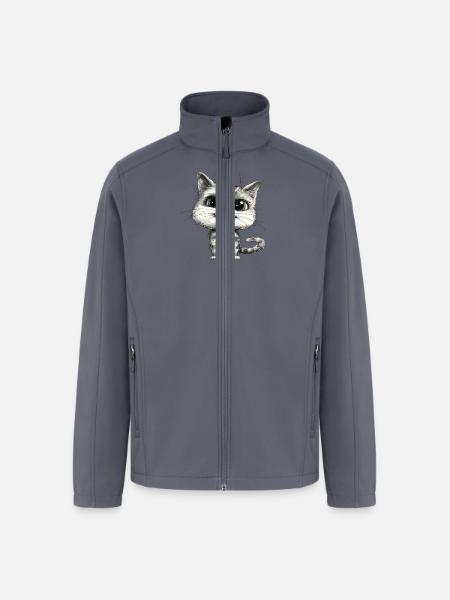 Funny Cat - Men’s Soft Shell Jacket - gray
