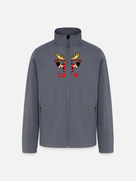 Elbows Up - Canada Hockey Moose - Men’s Soft Shell Jacket - gray