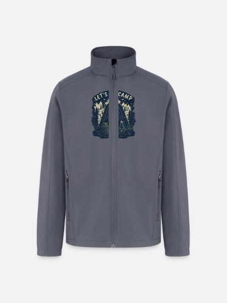 Cat Let's Go Camp - Men’s Soft Shell Jacket - gray