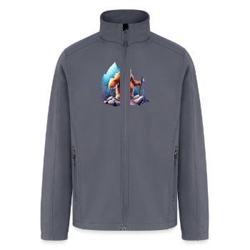 Fun Mountain Yeti or Bigfoot - Men’s Soft Shell Jacket - gray - Front