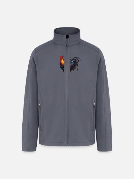 Rooster - "Cluck Commander" - Men’s Soft Shell Jacket - gray