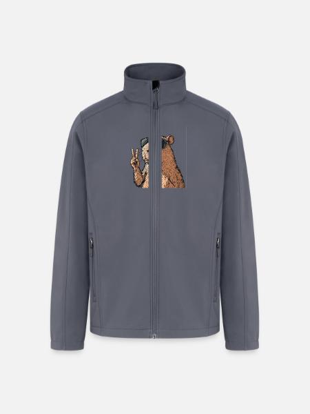 Cool Capybara in Glasses - Men’s Soft Shell Jacket - gray