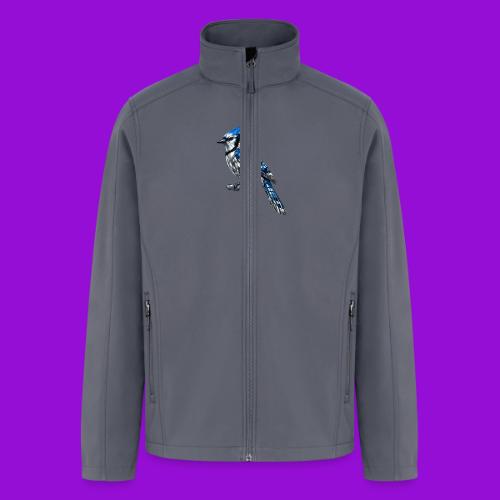 Silver Blue Jay on Perch + Flight Stages 2-print - Men’s Soft Shell Jacket
