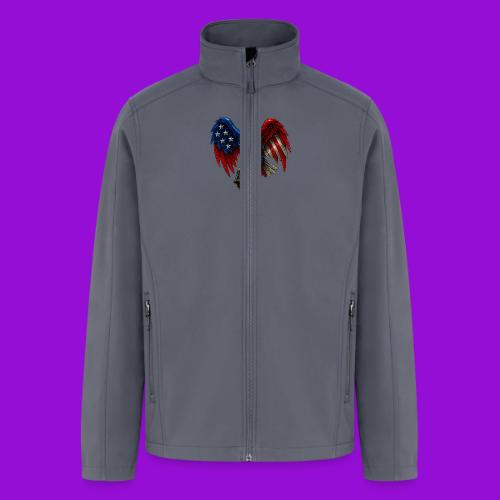 American Flag Bald Eagle - Helmet - Men’s Soft Shell Jacket