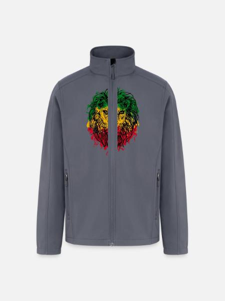 Africa map rasta lion - Men’s Soft Shell Jacket - gray