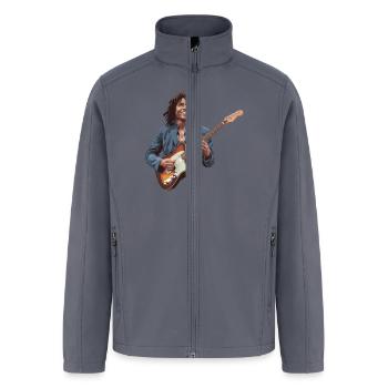 Rockstar Guitarist Design - Men’s Soft Shell Jacket - gray - Front