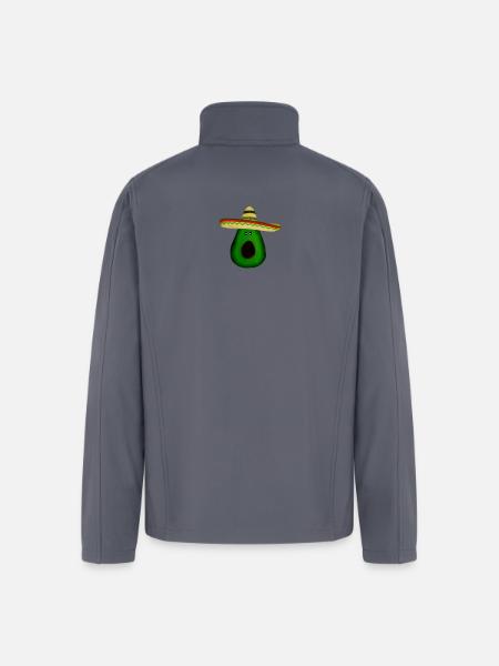 Mexican avocado with sombrero - Men’s Soft Shell Jacket - gray
