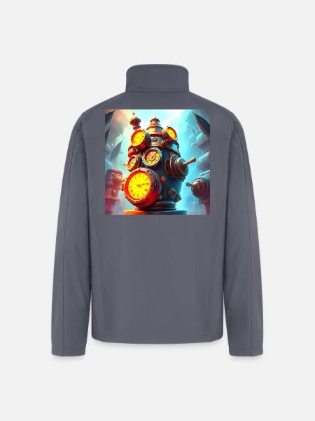 Clockwork Steam Engine - Men’s Soft Shell Jacket - gray