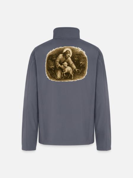 Shepherd and Lamb Among Wolves - Men’s Soft Shell Jacket - gray